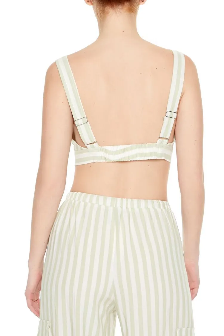 Striped Plunging Crop Top