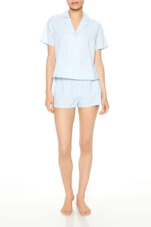 Striped Shirt &amp; Shorts Pajama Set