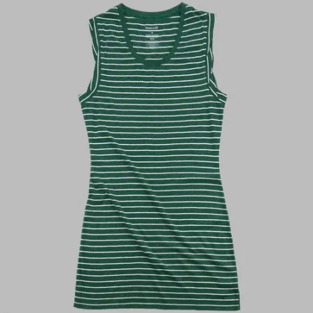 Striped Shirt Dress - Hunter Green