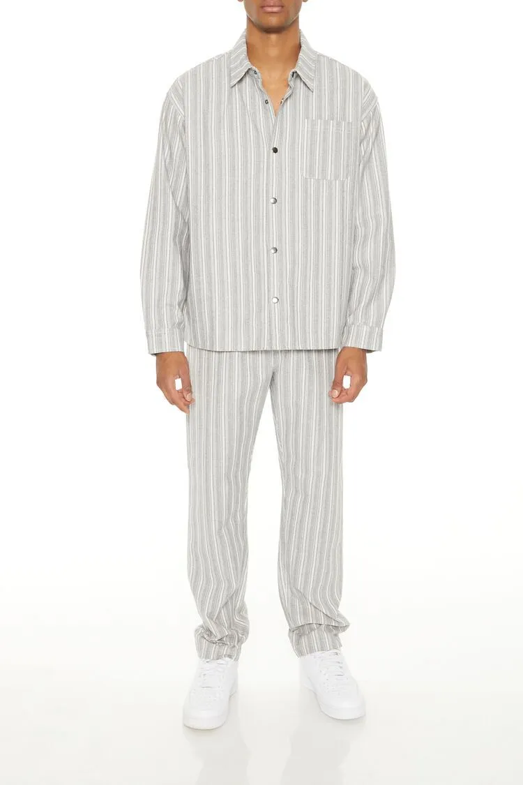 Striped Slim-Fit Drawstring Pants