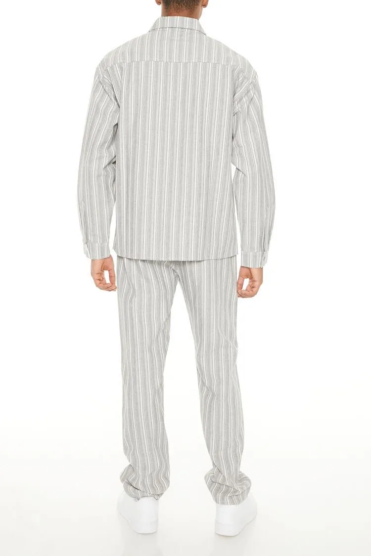 Striped Slim-Fit Drawstring Pants