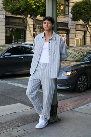 Striped Slim-Fit Drawstring Pants