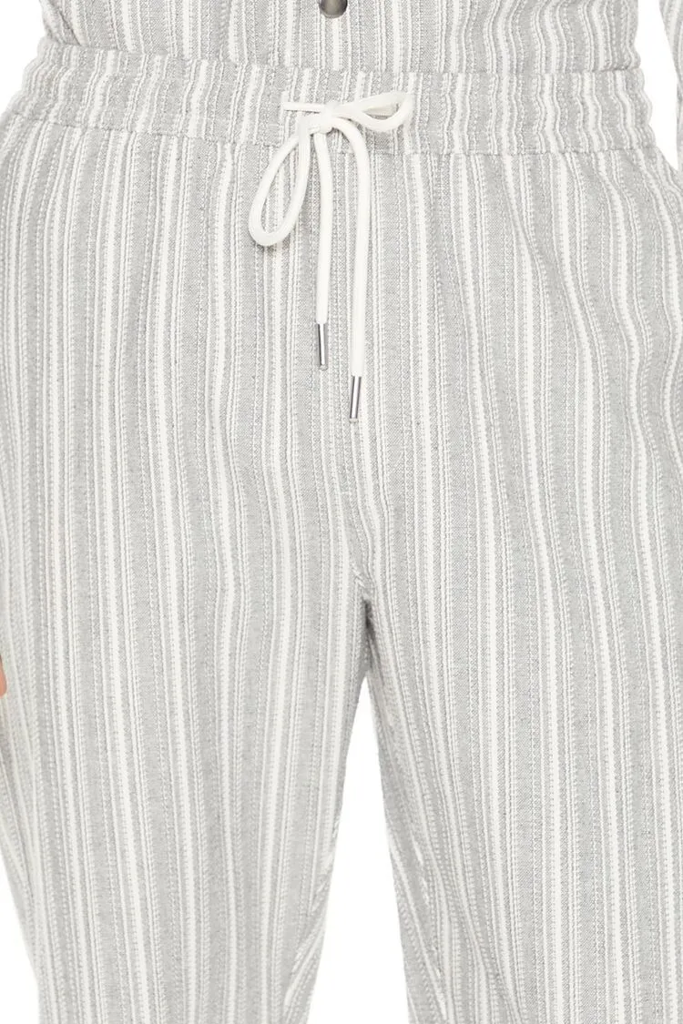 Striped Slim-Fit Drawstring Pants