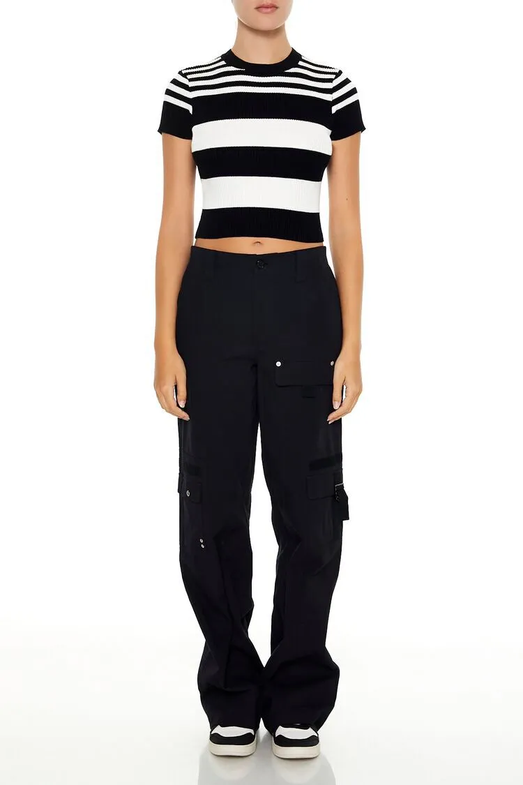 Striped Sweater-Knit Tee