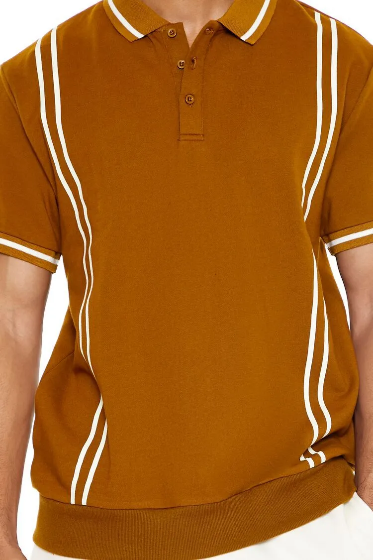 Striped-Trim Polo Shirt