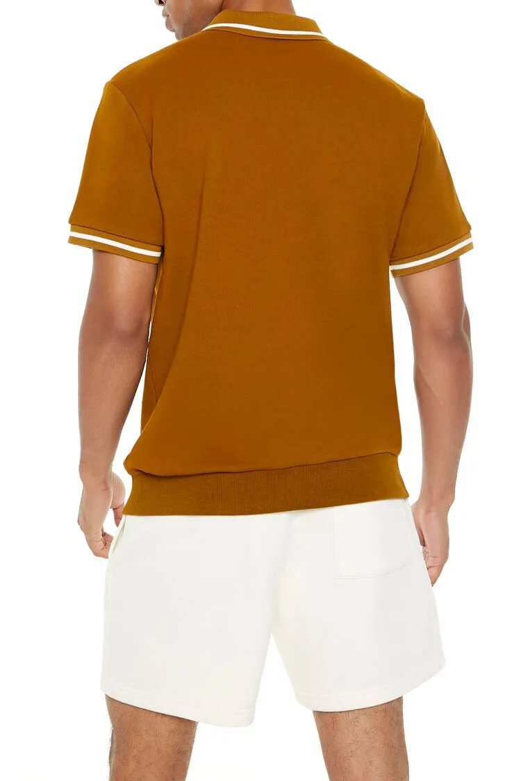Striped-Trim Polo Shirt