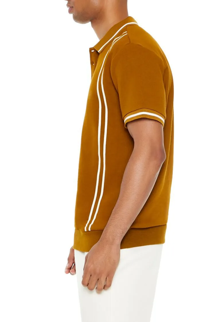 Striped-Trim Polo Shirt