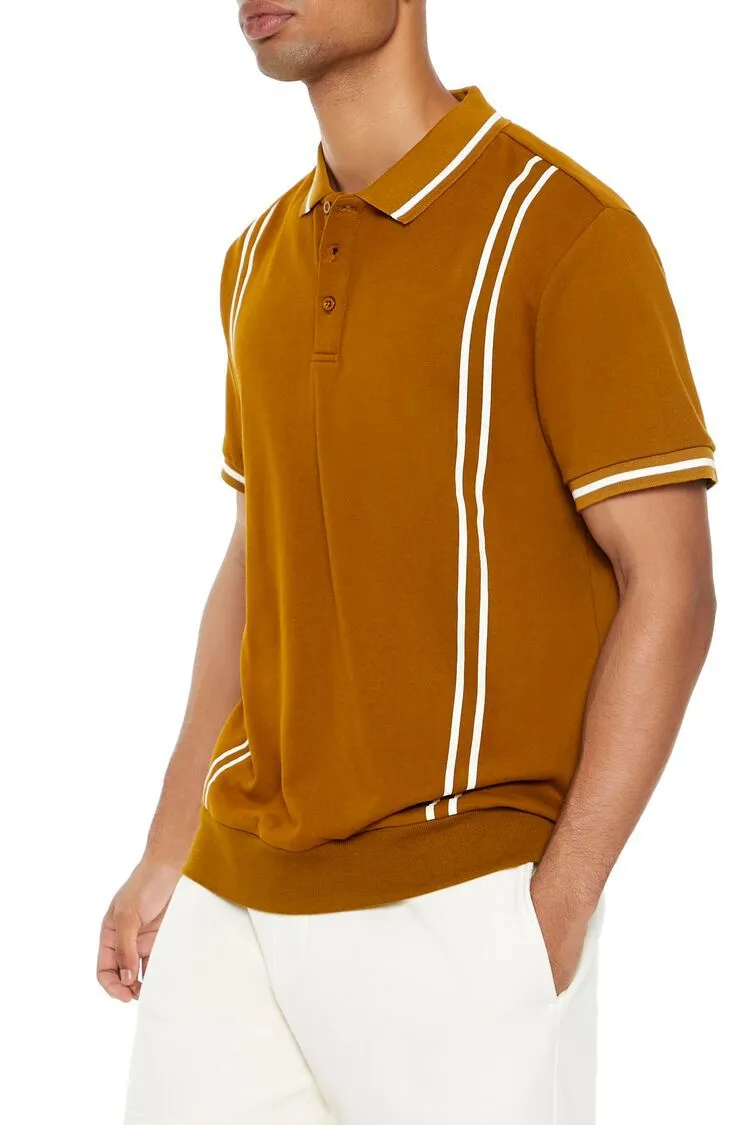 Striped-Trim Polo Shirt