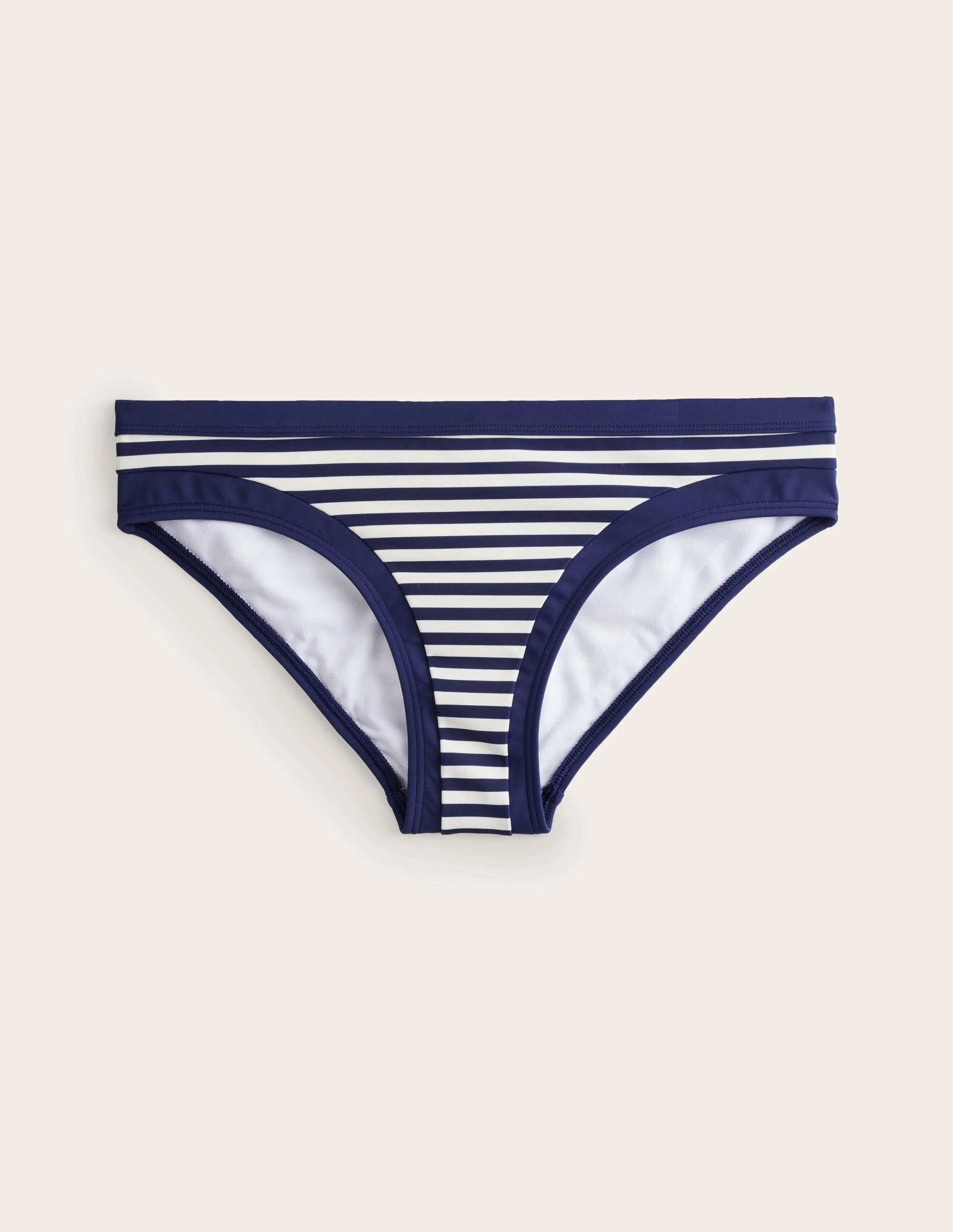 Santorini Bikini Bottoms-Navy/ Ivory Stripe UPF 50  Coating Jet Set Ready