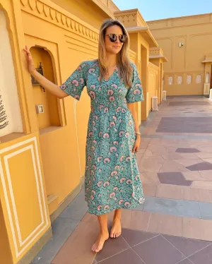 Lexington Dress Teal tango Casual Comfort knee-length