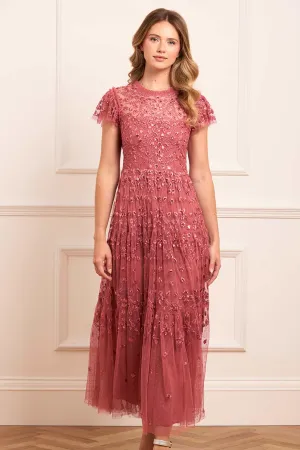 Clover Short Sleeve Ankle Gown High Cut