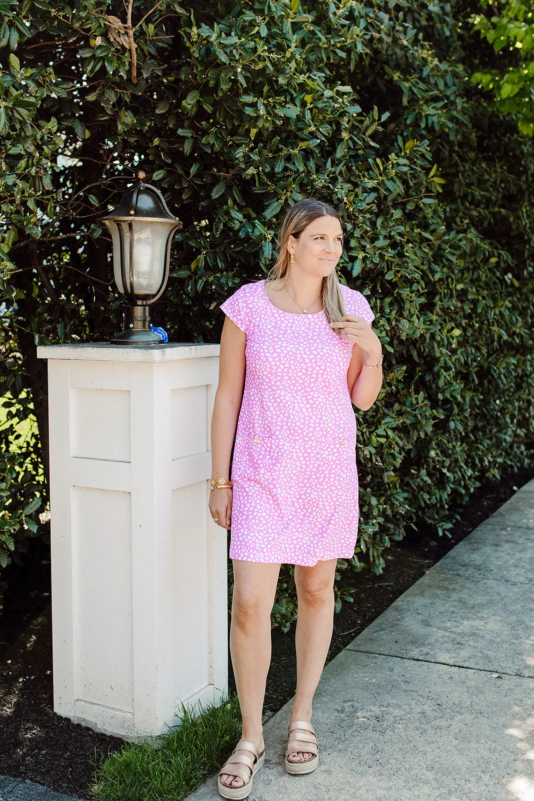 Charleston Cap Sleeve Dress Small Diana's Dot Navy Polished Layer Chic and Elegant