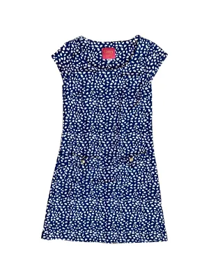 single wear Charleston Cap Sleeve Dress Small Diana's Dot Navy