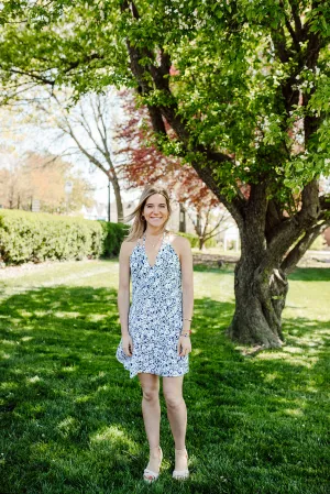 Travel-friendly Cape May Dress Rosa Rugosa Navy