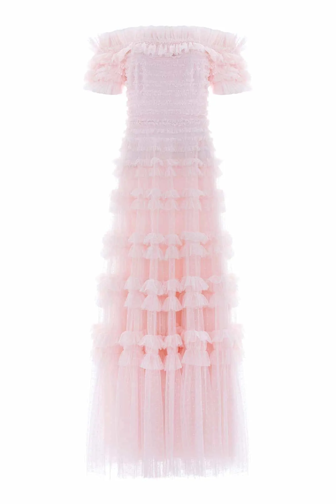 Soft Weave Lisette Ruffle Off Shoulder Gown