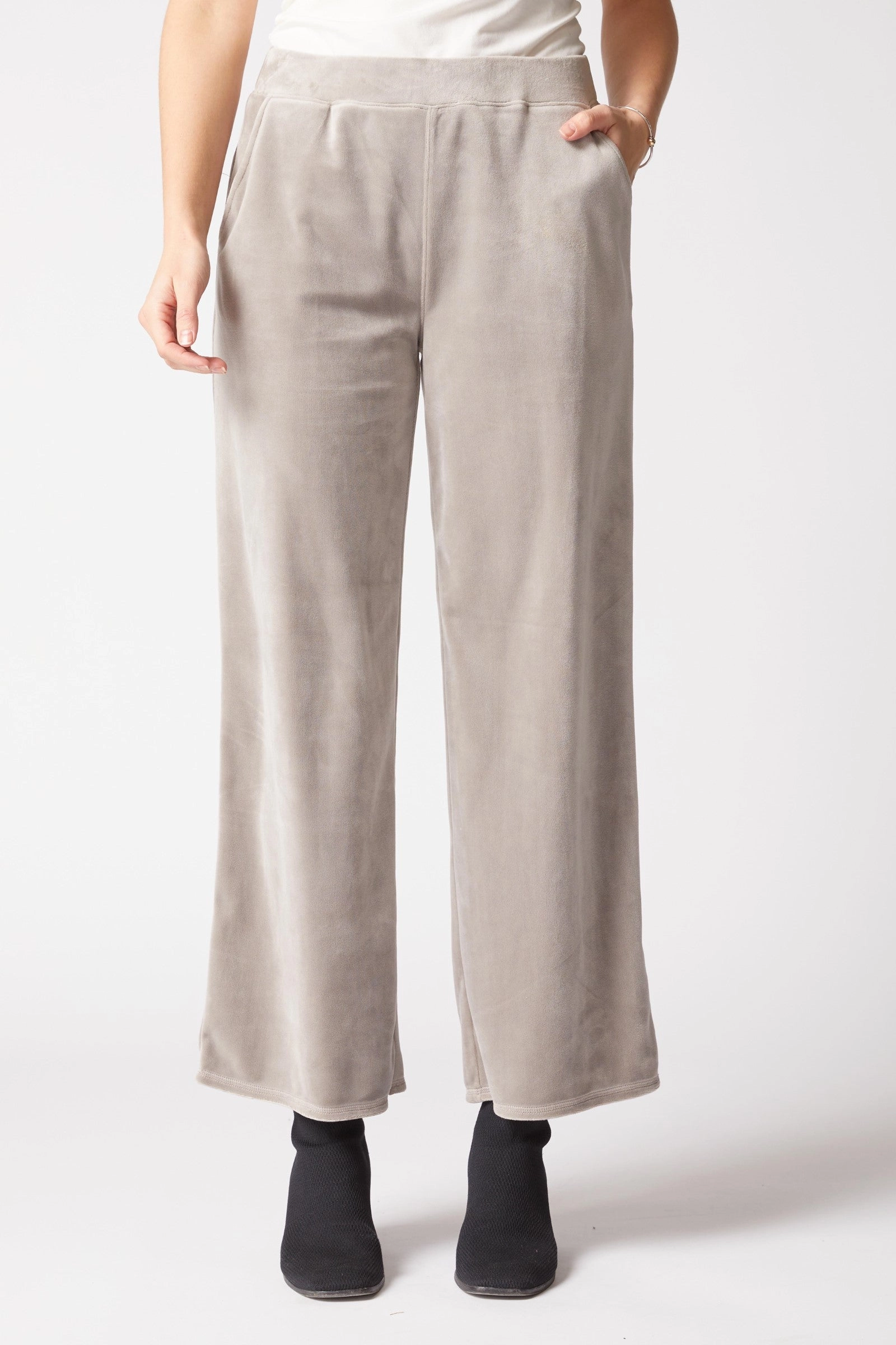 Habitat Cozy Velour Zen Pant in Latte Eco Conscious Dye Process
