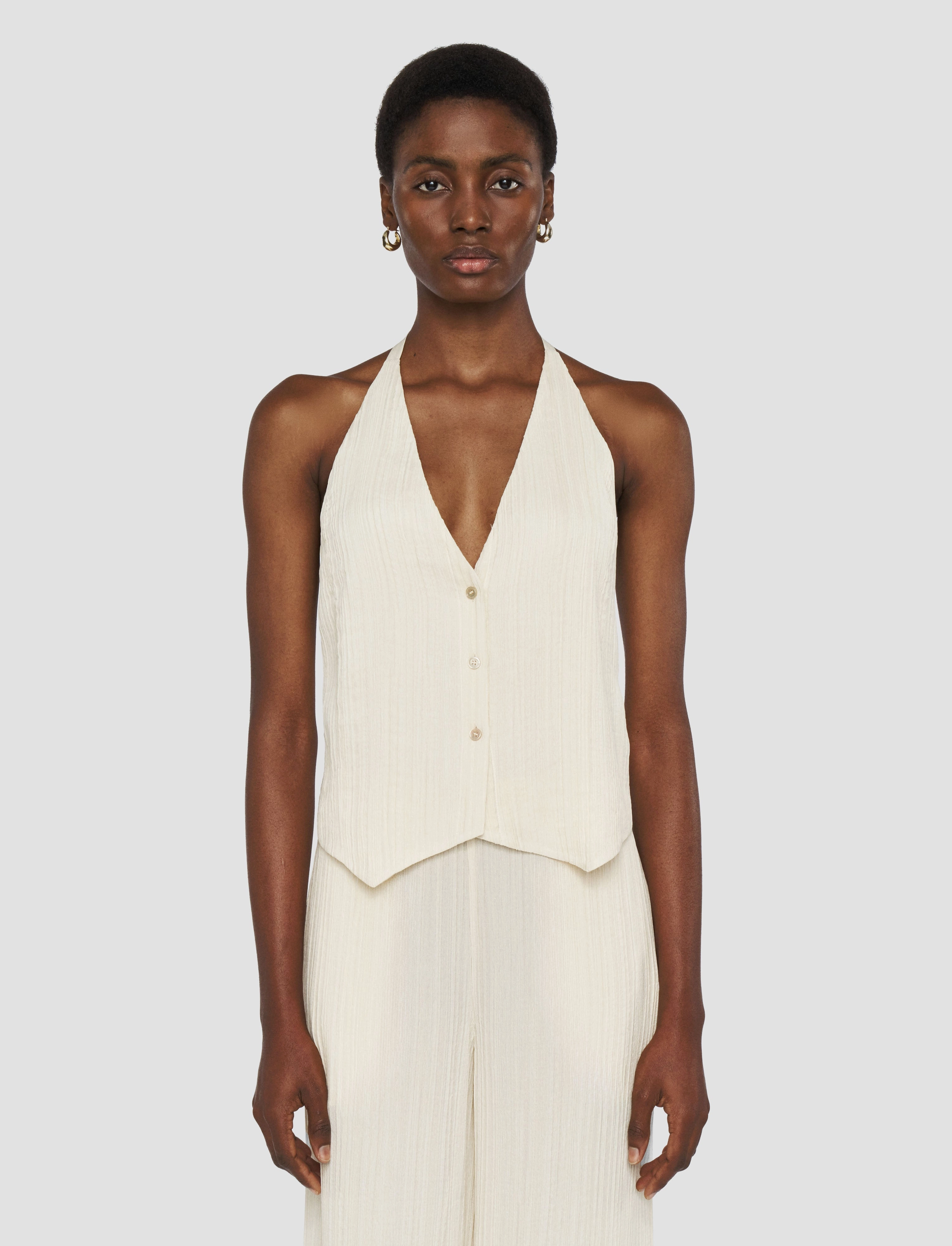 Prevent Cosmetics Suez Pleat Jacquard Tie Waistcoat