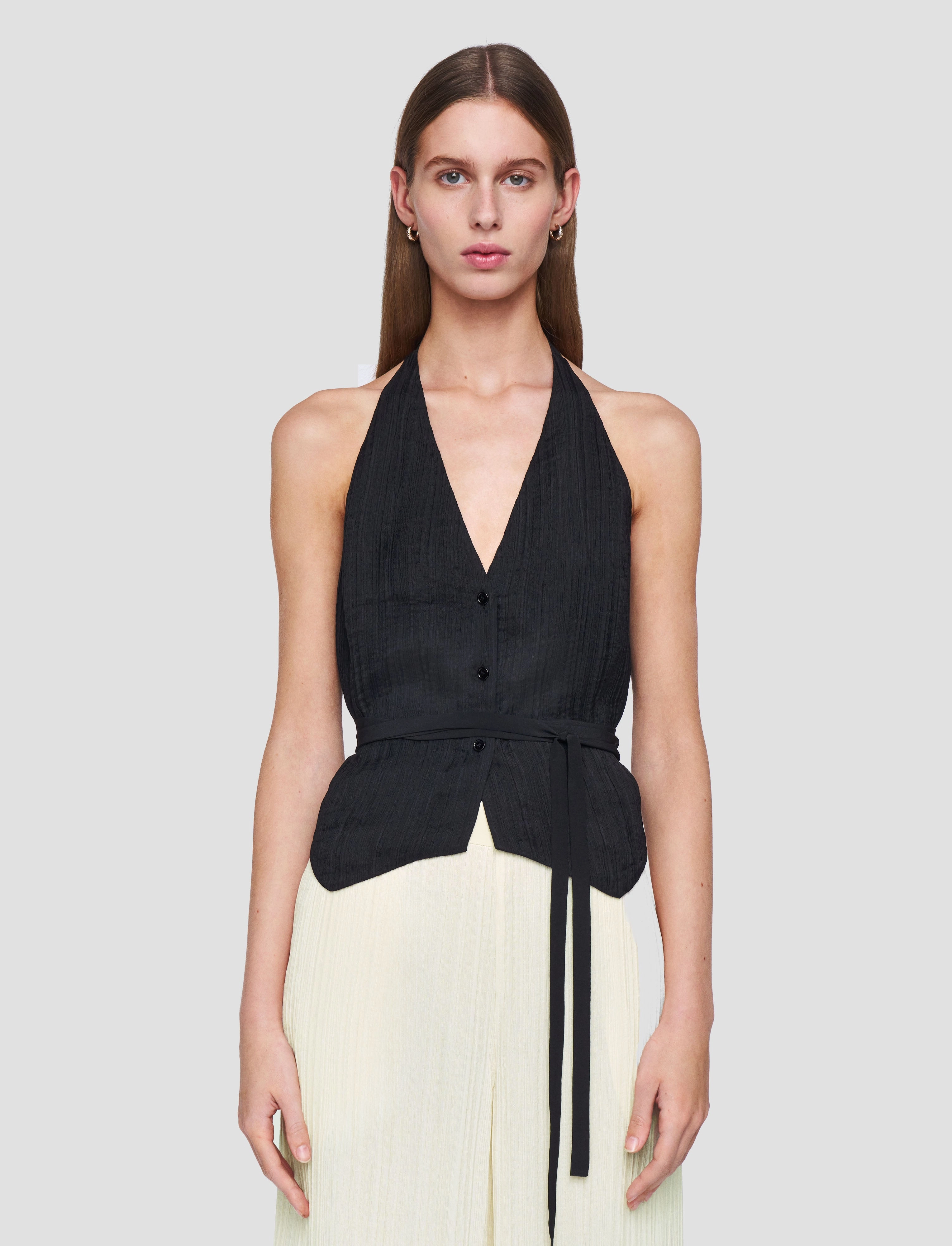 Suez Pleat Jacquard Tie Waistcoat Chilly Day Wear