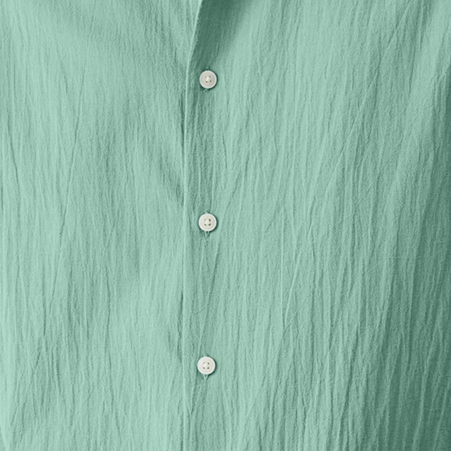 Summer Cotton Linen Tops Mens Stylish 3/4 Sleeve Button Down Oxford Shirt Plus Size Casual Solid Color Beach Tee Top