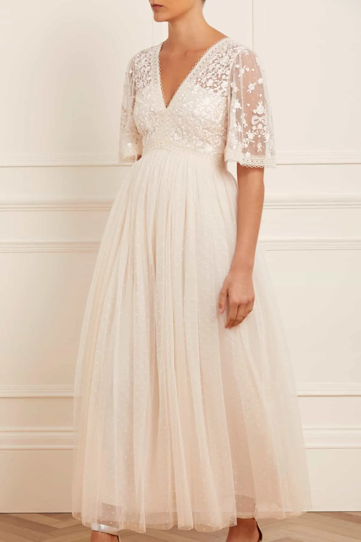 Celestia Ribbon Bodice Ankle Gown elegant design