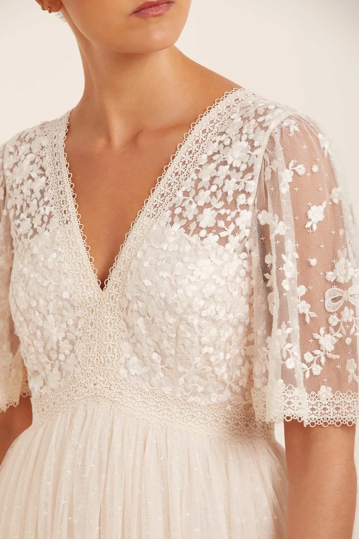 Celestia Ribbon Bodice Ankle Gown All Look Pocket-Detail