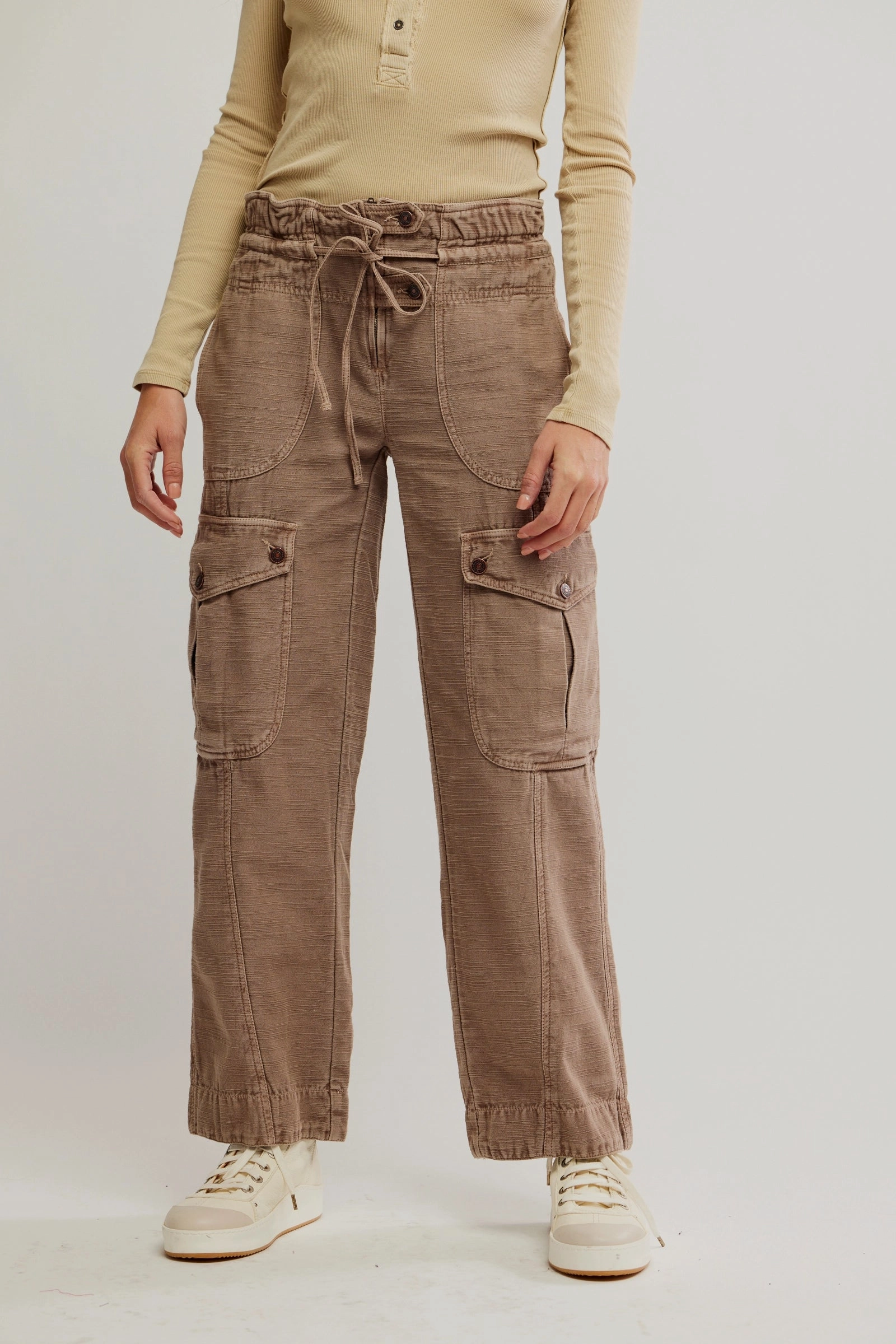 Free People Park Ave Pant in Dusted Cocoa Breathable Lining AdjustableHemCuffs