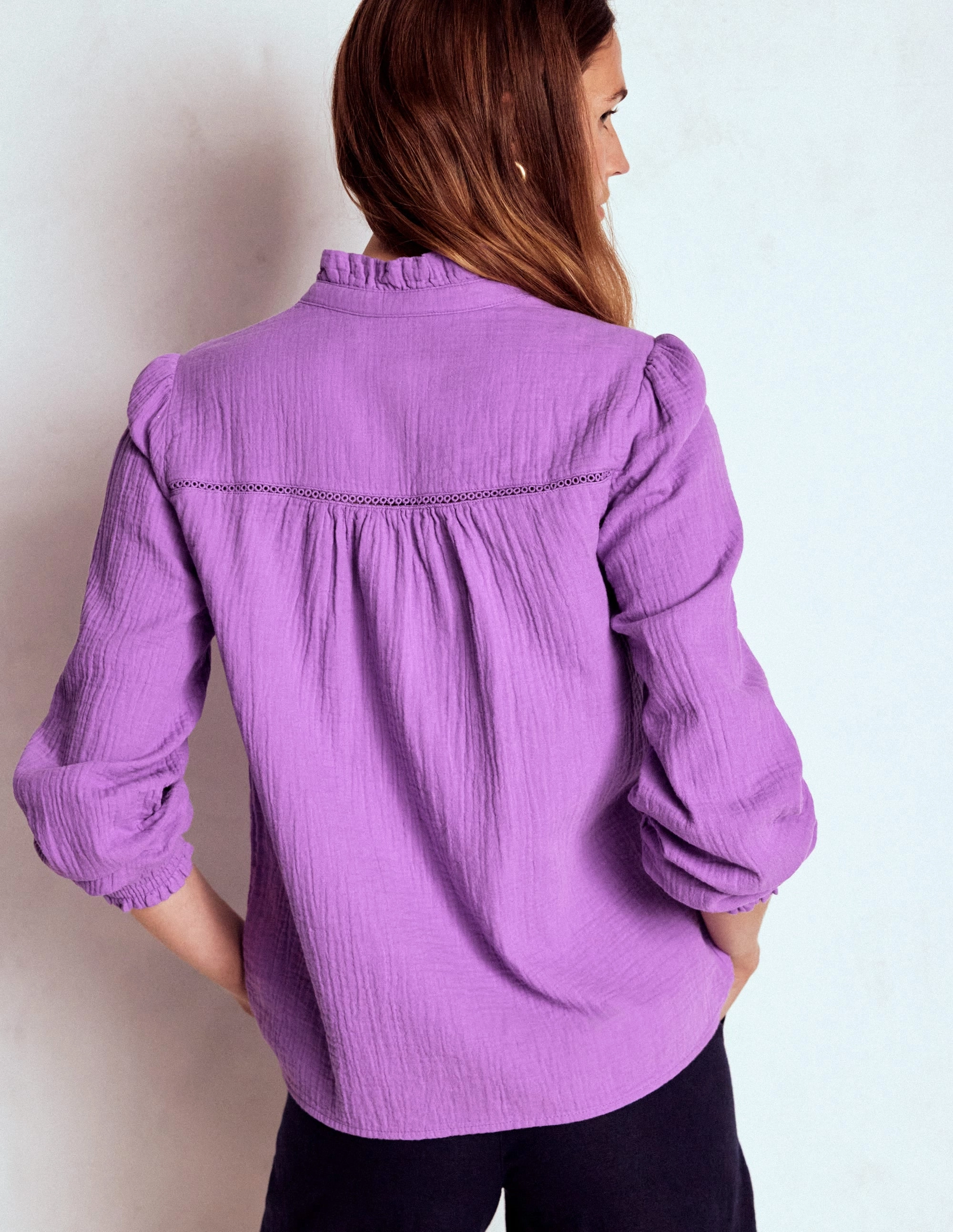 Helena Double Cloth Top-Amethyst Purple Quick Dry Material