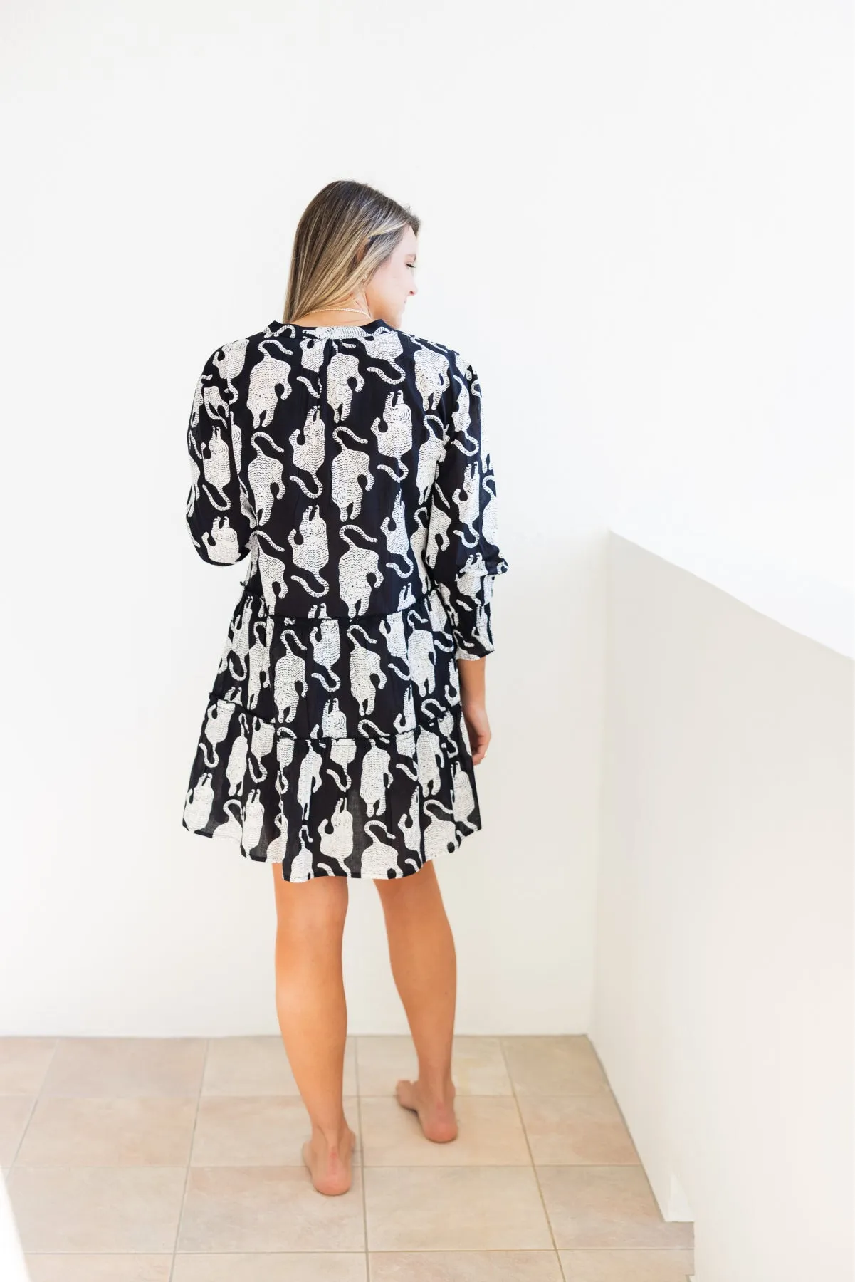 Dover Dress Black Tiger Petite friendly