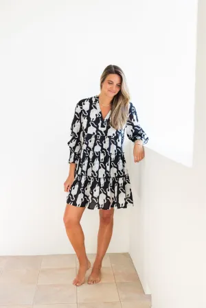 Open-back Dover Dress Black Tiger