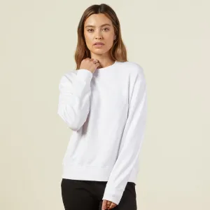 Supersoft Fleece Boyfriend Sweatshirt Flawless Waistband Fit Chic Layering