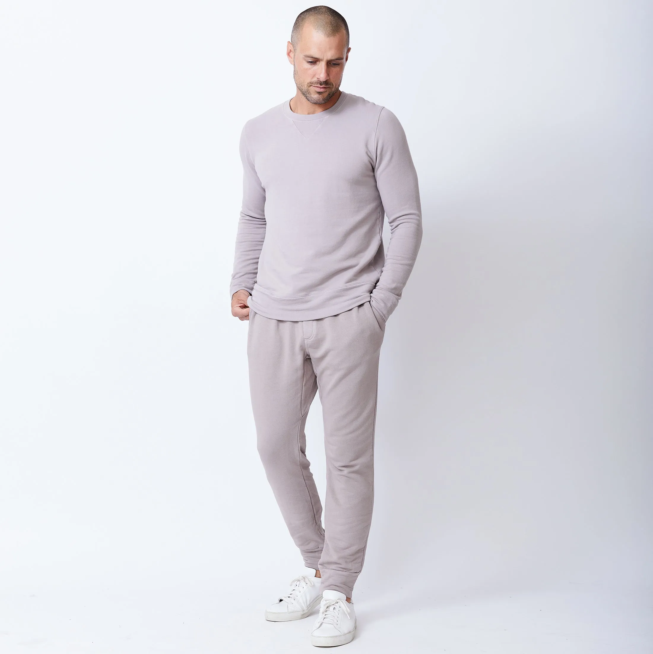 Stretchable Knit AllDay Comfort Design Supersoft Fleece Crew Neck Sweatshirt