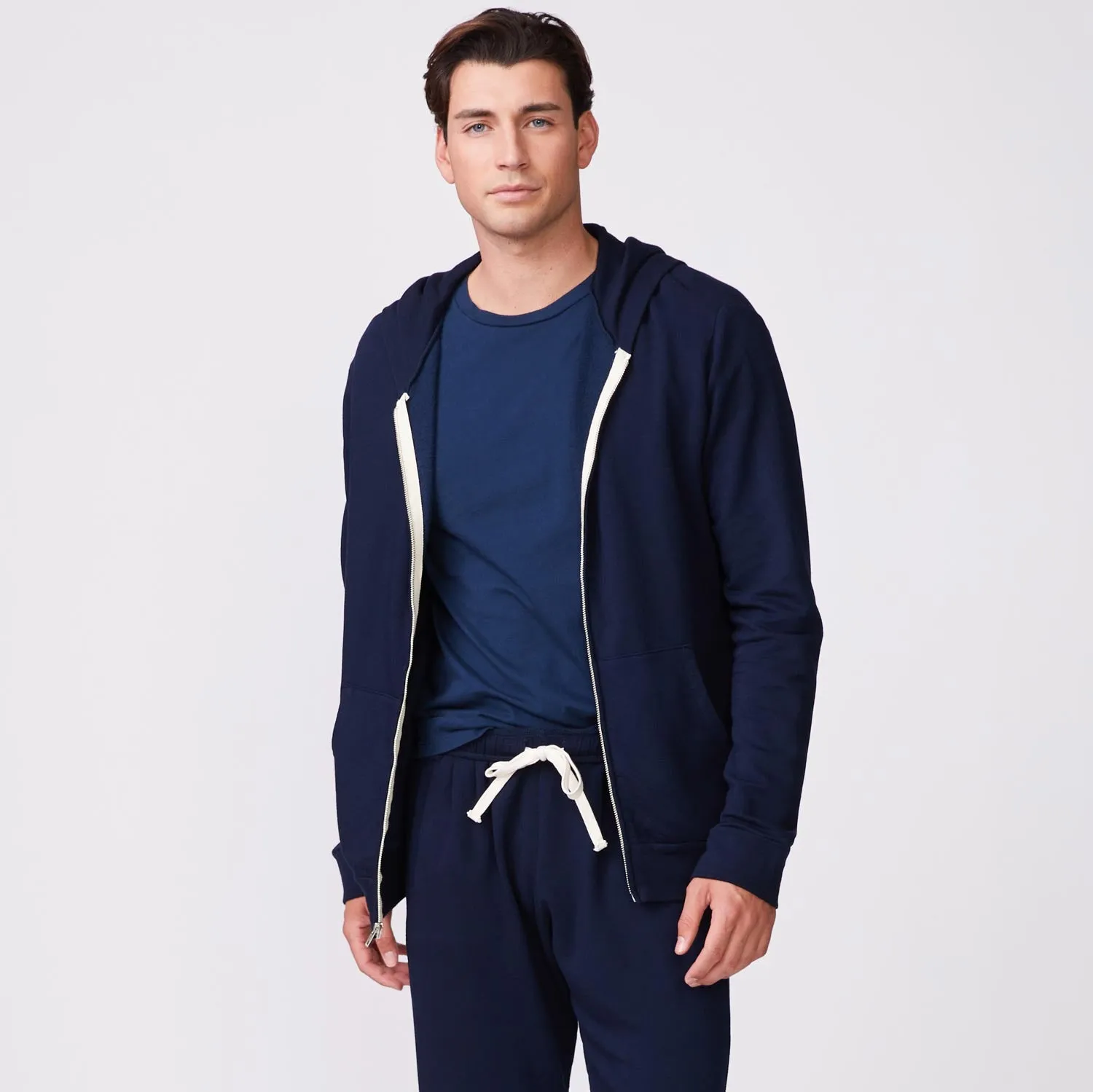 Durable Binding Textured Fabric Finish Supersoft Fleece Zip Up Hoody