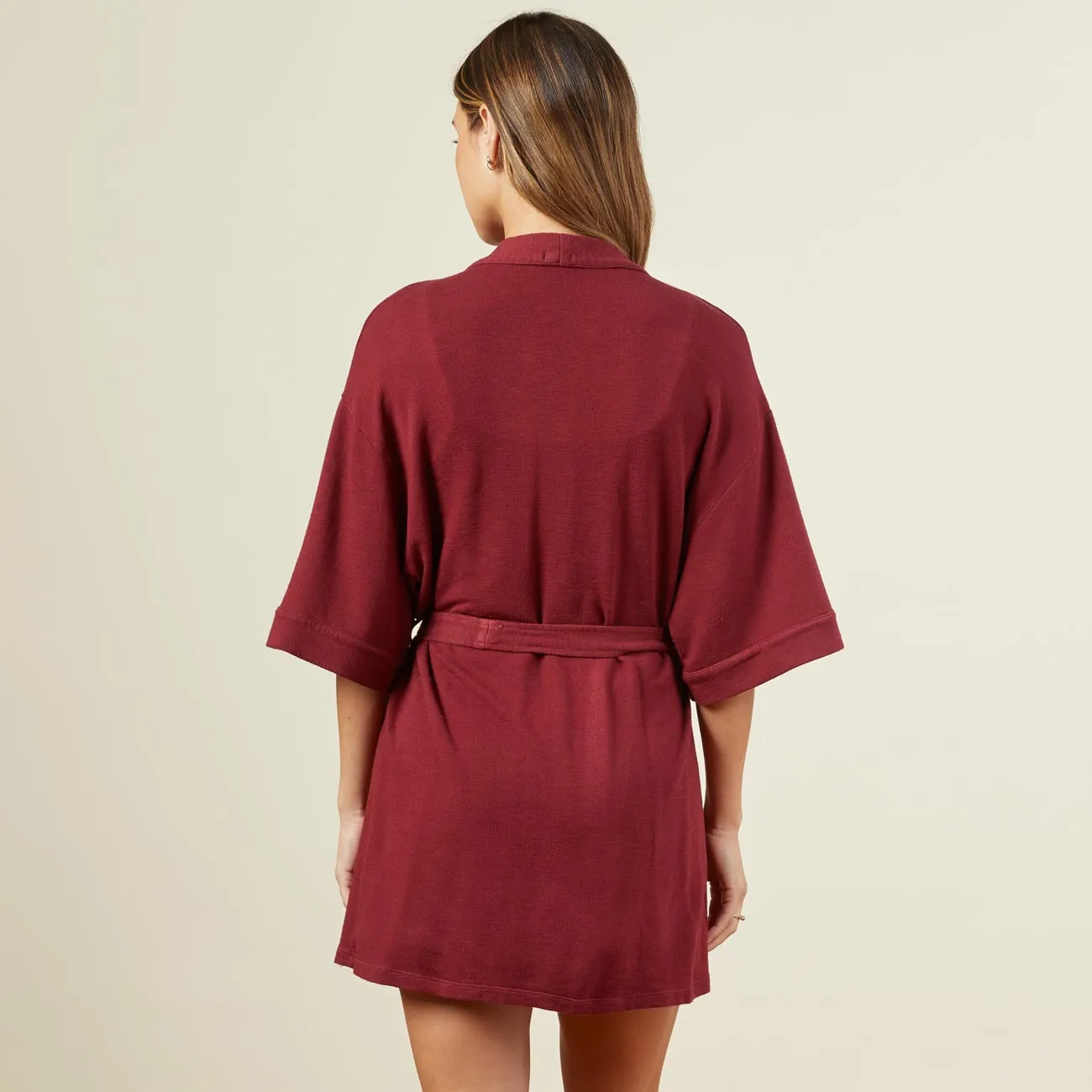 Supersoft Robe RibbedTrim Comfortable Collar