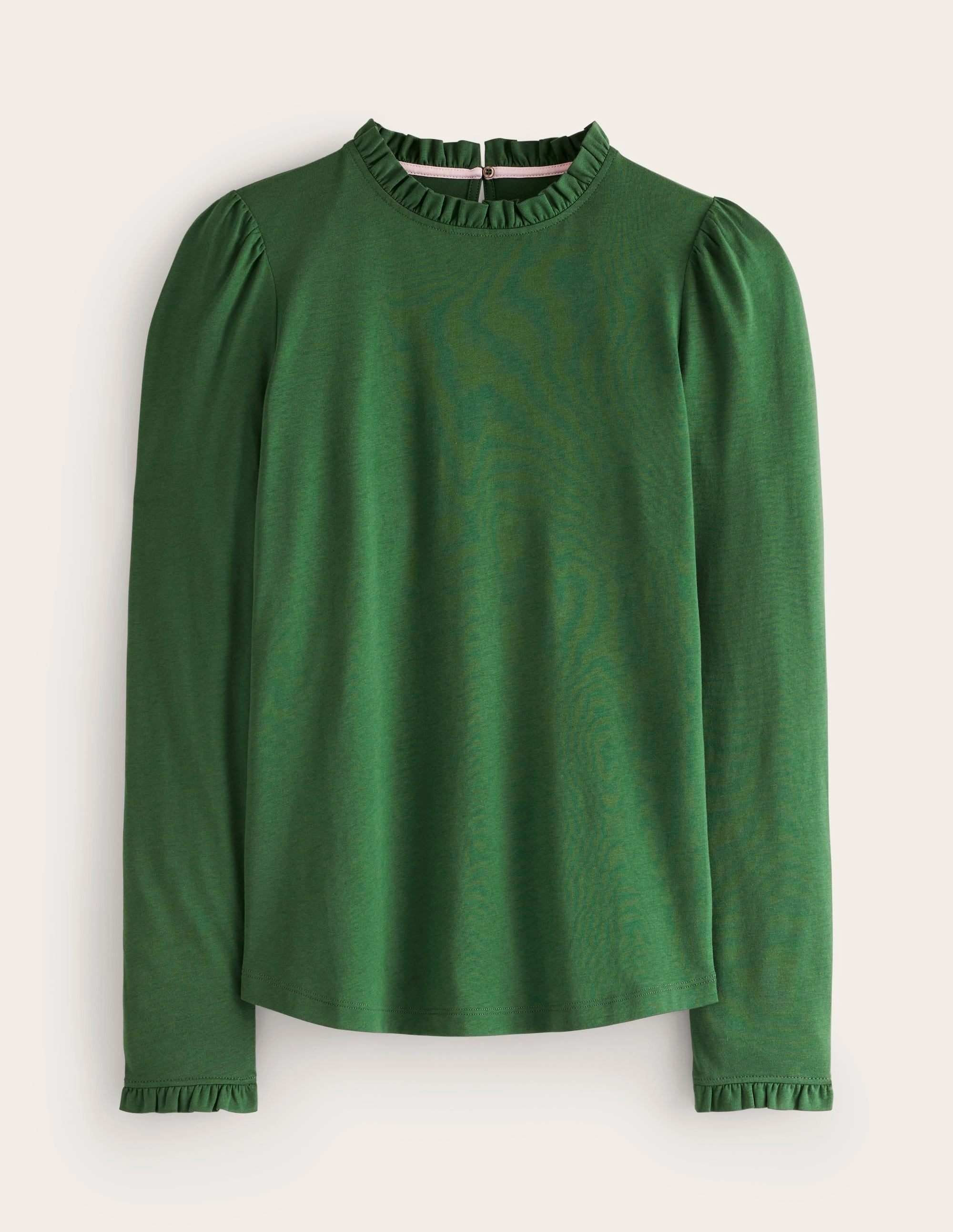 Supersoft Frill Detail Top-Pine Thermochromic Color Shift Tech MinimalistDesign