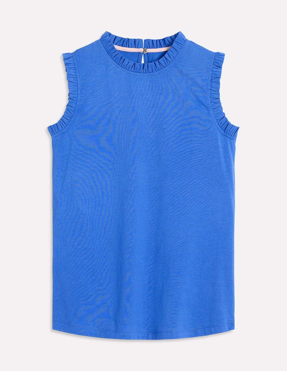 Supersoft Frill Detail Vest-Gallery Blue Non Restrictive Collar