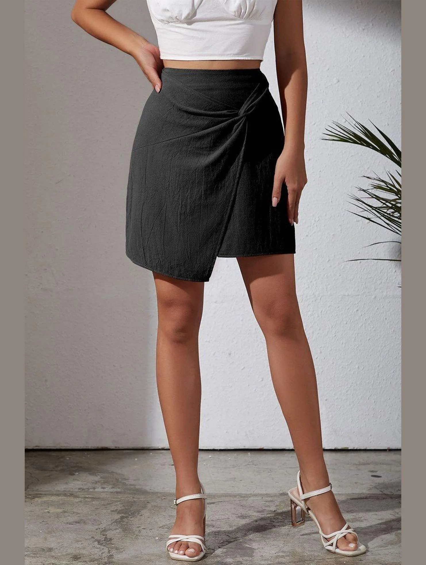 WOMEN FRONT TIED SHORT LENGTH MINI SKIRT Flex Foam Inserts
