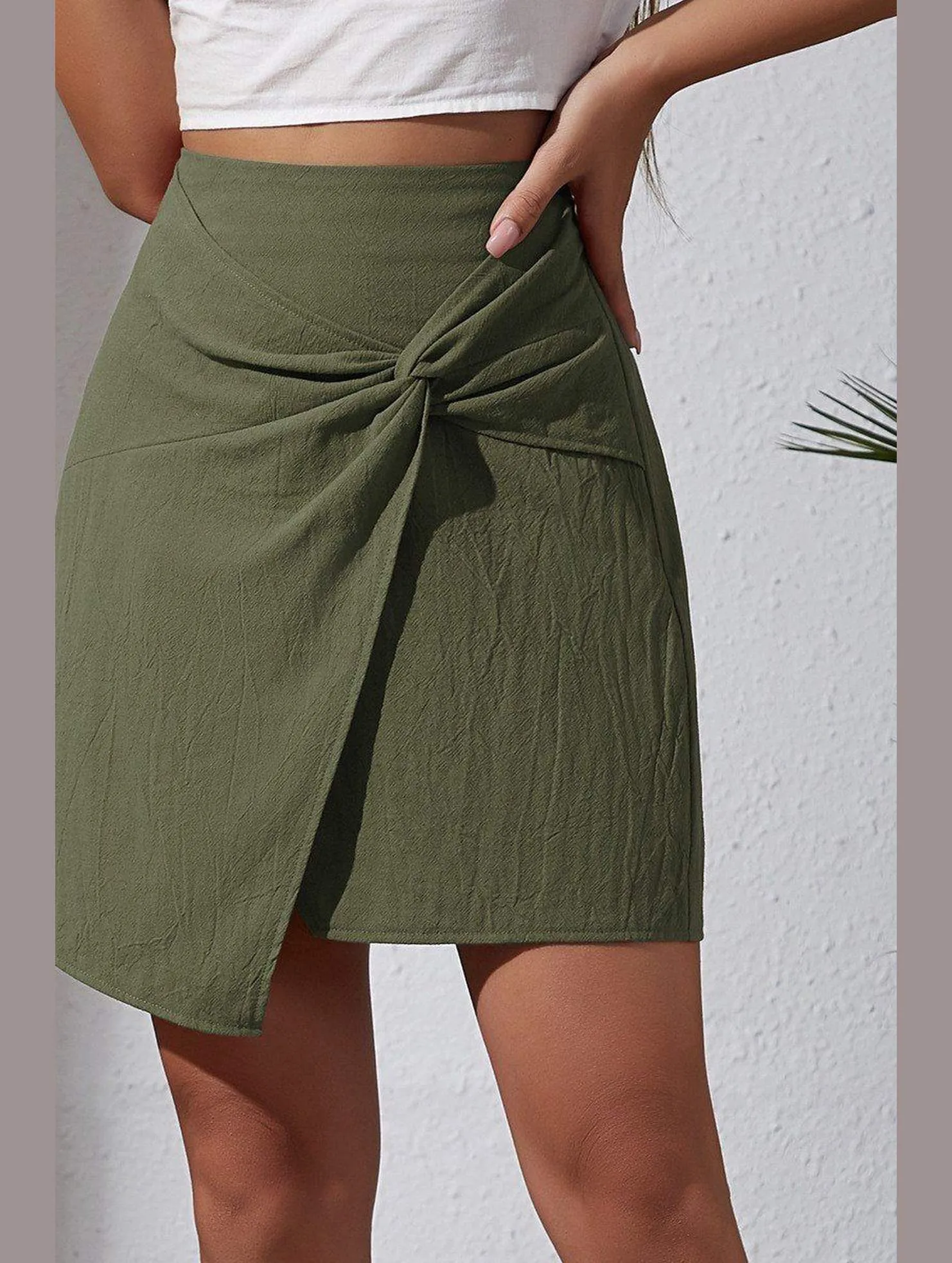WOMEN FRONT TIED SHORT LENGTH MINI SKIRT Abrasion Resistant Surface