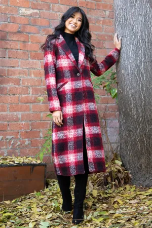 Longline Plaid Coat Reused Cloth