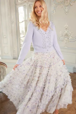 Ophelia Ditsy Hattie Ruffle Ankle Skirt Lightweight Fit