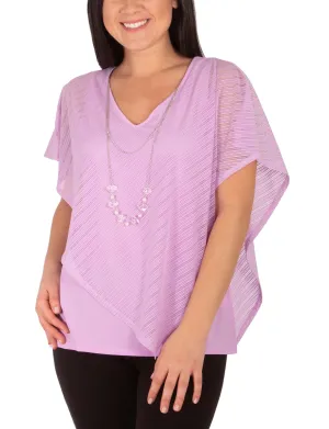 Burnout Poncho Top With Removable Necklace Stay Cool Technology MicroPerforated Details