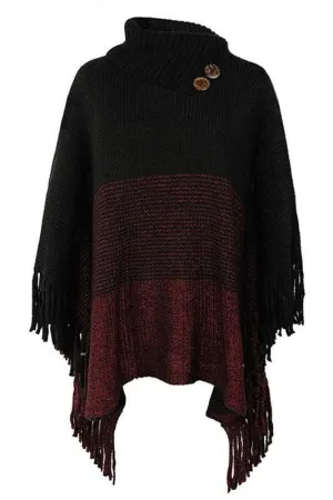 SWEATER HALF OPEN COLLAR CLOAK All Season Wear Fabric Stretch Fit