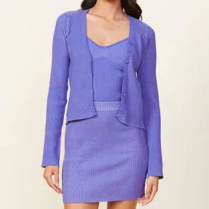 Sweater Rib Fitted Cardigan Tagless Comfort Collar