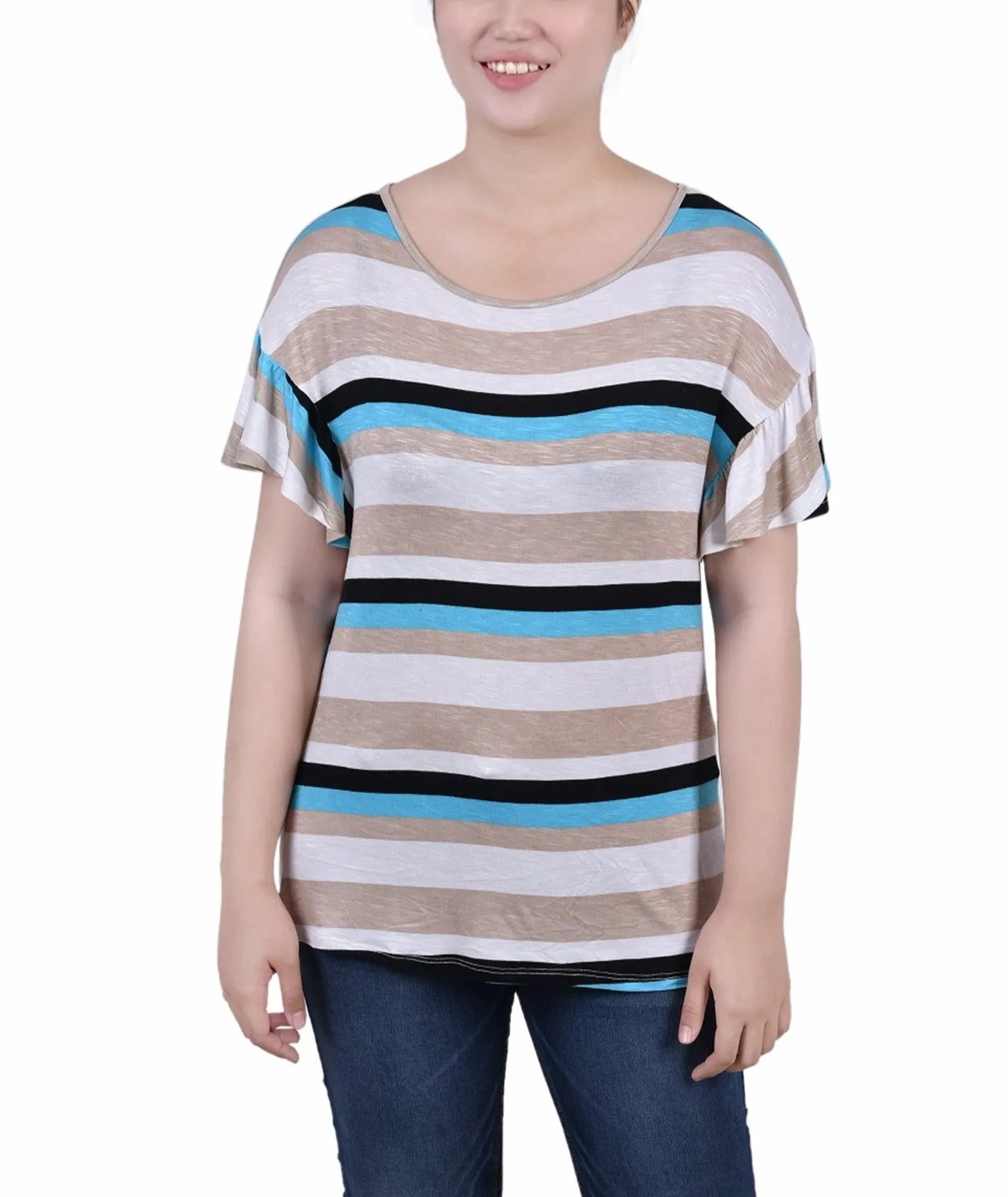 Basic Dress Short Flutter Sleeve Top