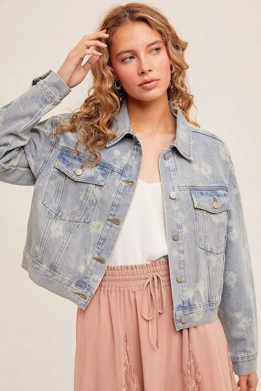 Swept Away Printed Denim Jacket