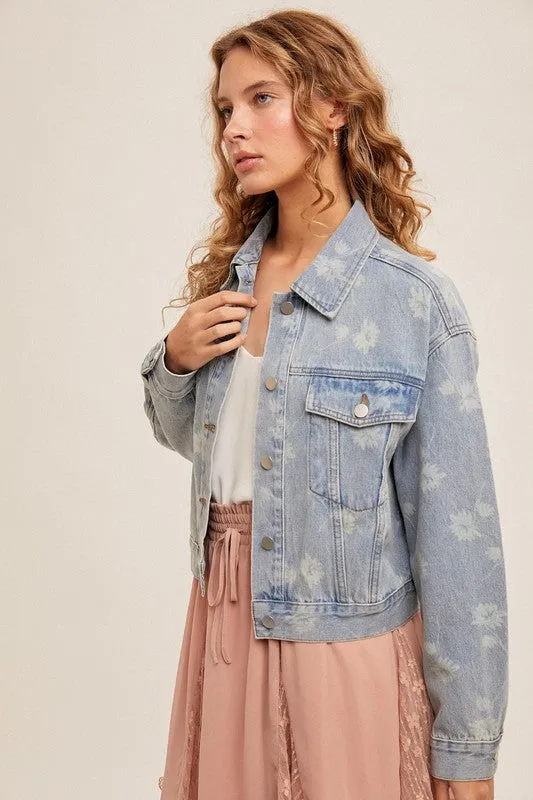 Swept Away Printed Denim Jacket