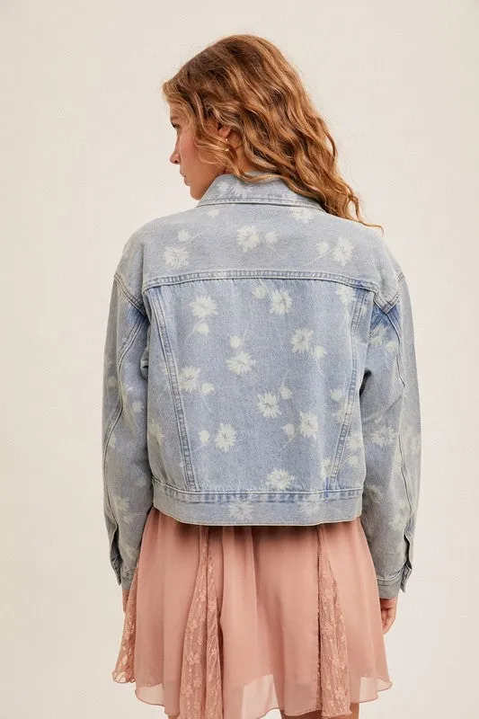 Swept Away Printed Denim Jacket