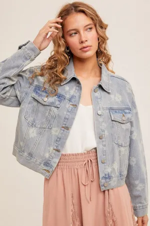 Swept Away Printed Denim Jacket