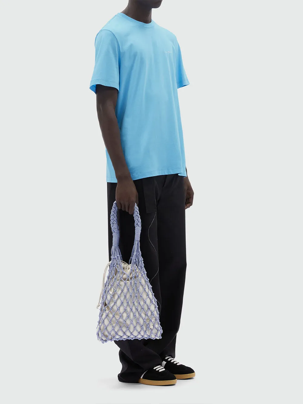 T-Shirt and Embroidered Logo (Blue)