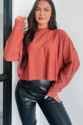 OdorResistant Fabric Tabitha Long Sleeve Zenana Top (Rust)