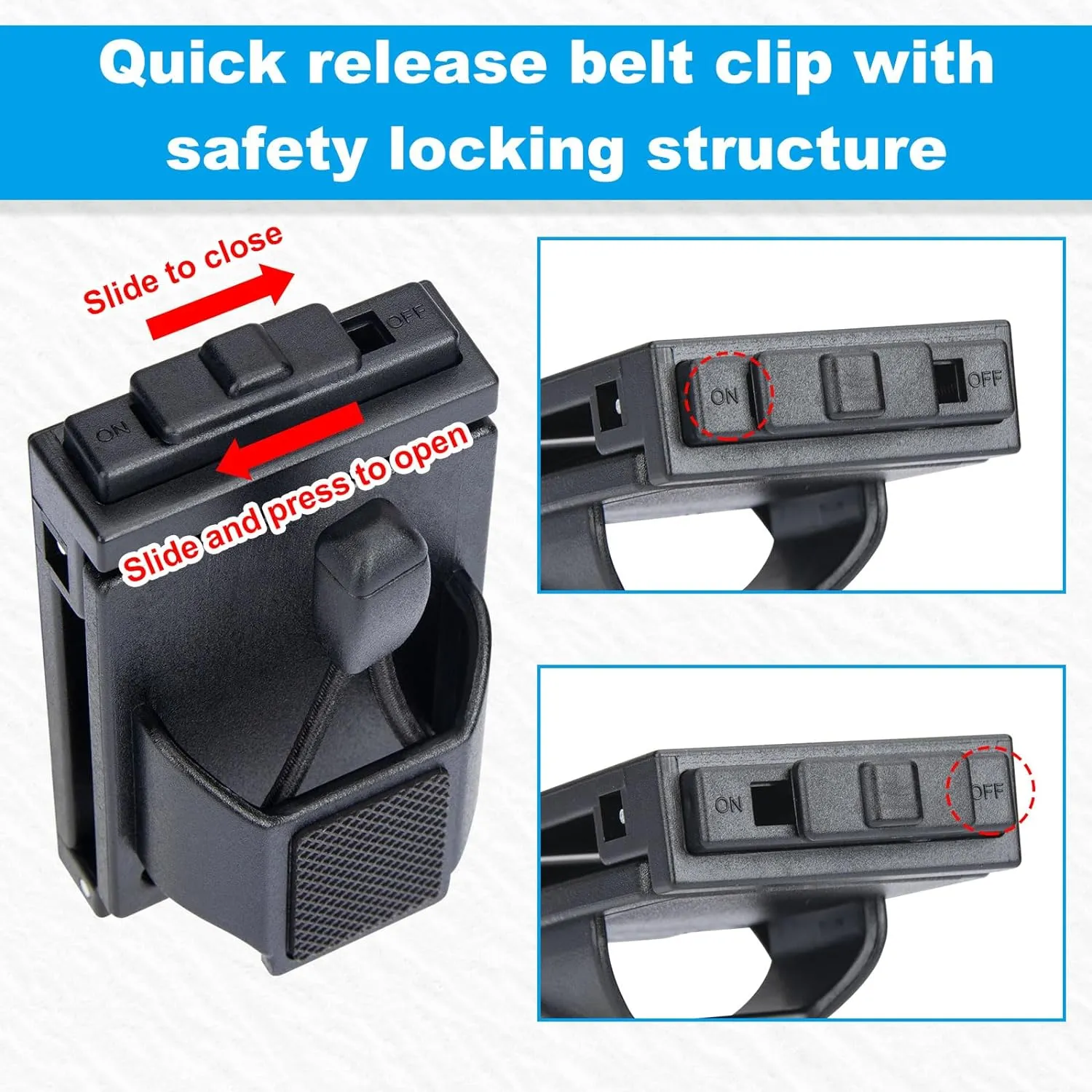 Tactical Radio Holder Duty Belt, Radio Holster Walkie Talkie Holder Belt Clip Law Enforcement Accessories for Motorola, BaoFeng, Midland, Hytera Radios